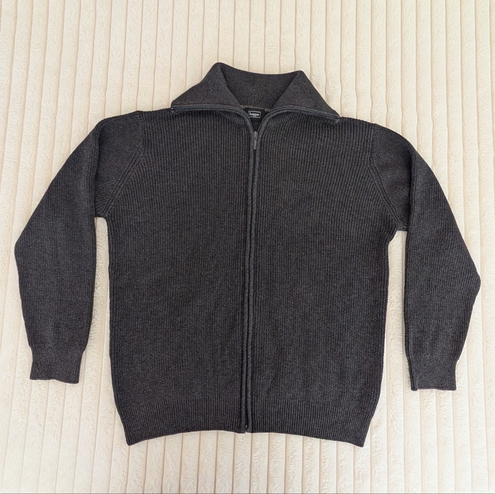 Haggar Charcoal Zip-Up Sweater